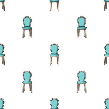 Classical chair icon in cartoon style isolated on white background. Furniture and home interior symbol vector illustration.のイラスト素材