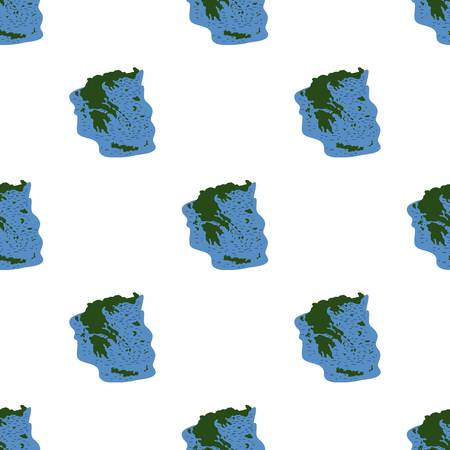 Greece territory icon in cartoon style isolated on white background. Greece symbol vector illustration.のイラスト素材