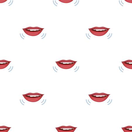 Speaking mouth icon in cartoon design isolated on white background. Interpreter and translator symbol stock vector illustration.のイラスト素材