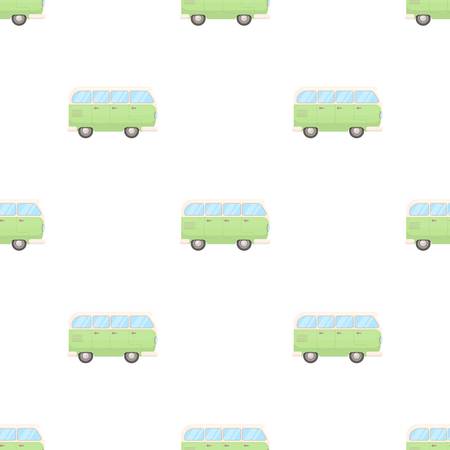 Green bus.Hippy single icon in cartoon style vector symbol stock illustration .のイラスト素材