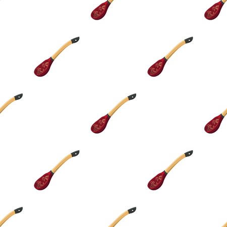 Russian traditional wooden spoon icon in cartoon design isolated on white background. Russian country symbol stock vector illustration.のイラスト素材