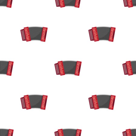 Classical bayan, accordion or harmonic icon in cartoon design isolated on white background. Russian country symbol stock vector illustration.のイラスト素材