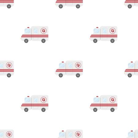 Veterinary ambulance icon in cartoon design isolated on white background. Veterinary clinic symbol stock vector illustration.のイラスト素材