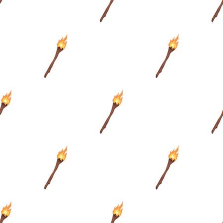 Torch icon in cartoon style isolated on white background. Stone age symbol stock vector illustration.のイラスト素材