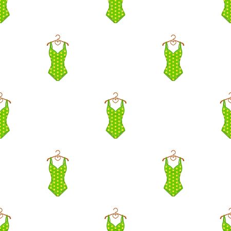 Bright green swimsuit with yellow flowers. Clothes for girls on the beach.Swimcuits single icon in cartoon style vector symbol stock illustration.のイラスト素材