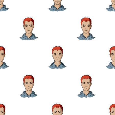 Avatar of a man with red hair.Avatar and face single icon in cartoon style vector symbol stock illustration.のイラスト素材