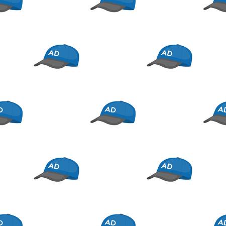 Baseball cap advertising icon in cartoon style isolated on white background. Advertising symbol stock vector illustration.のイラスト素材