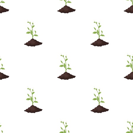 Sprout icon in cartoon style isolated on white background. Bio and ecology symbol stock vector illustration.のイラスト素材