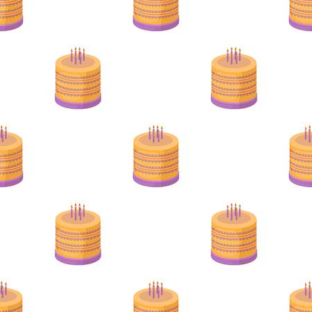 Bicolor cake icon in cartoon design isolated on white background. Cakes symbol stock vector illustration.のイラスト素材
