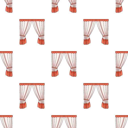 Curtains with drapery on the cornice.Curtains single icon in cartoon style vector symbol stock illustration .のイラスト素材