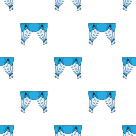 Curtains with drapery on the cornice.Curtains single icon in cartoon style vector symbol stock illustration .のイラスト素材