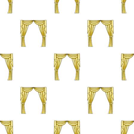 Curtains with drapery on the cornice.Curtains single icon in cartoon style vector symbol stock illustration .のイラスト素材