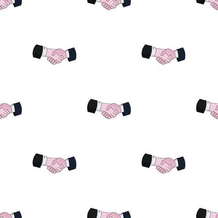 Handshake icon in cartoon style isolated on white background. Conference and negetiations symbol stock vector illustration.のイラスト素材