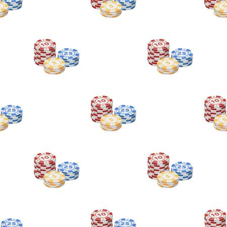 Playing chips. The settlement coin in the casino.Kasino single icon in cartoon style vector symbol stock web illustration.のイラスト素材