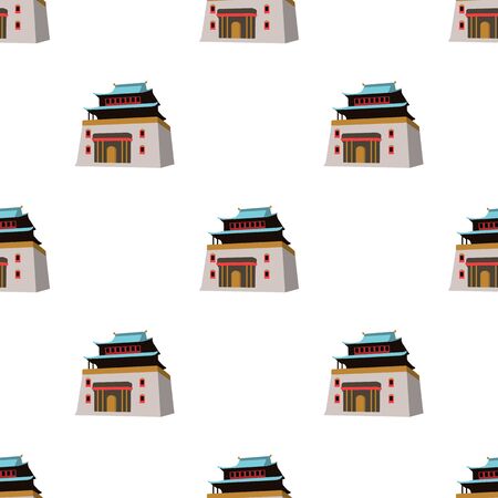 The three-storey building in Mongolia - Mongolian national Shrine of Mitarai. Mongolia single icon in cartoon style vector symbol stock illustration.のイラスト素材