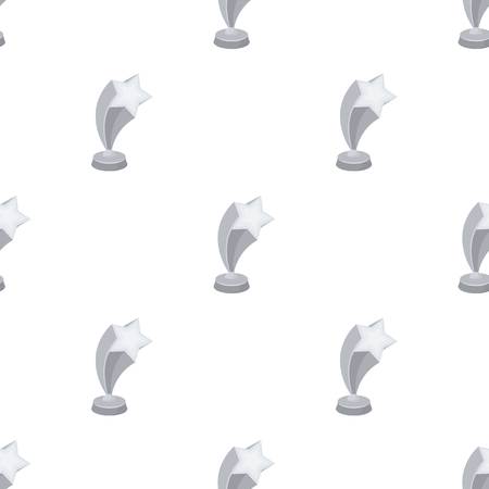 Cup in the shape of silver stars flying upward. Award for best performance of secondary roles.Movie awards single icon in cartoon style vector symbol stock web illustration.のイラスト素材