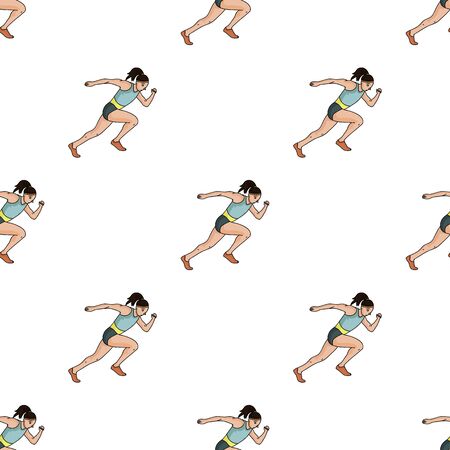 The girl is engaged in athletics.のイラスト素材