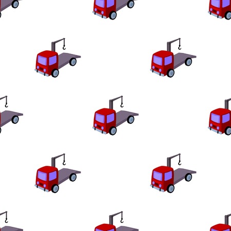 Tow truck icon in cartoon style isolated on white background. Parking zone symbol stock vector illustration.のイラスト素材