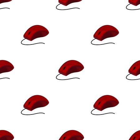 Computer mouse icon in cartoon style isolated on white background. Personal computer accessories symbol stock vector illustration.のイラスト素材