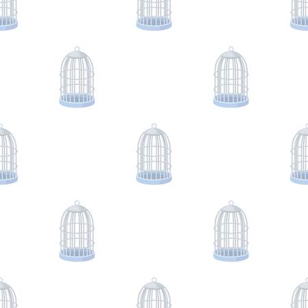 Metal cage for birds. Pet shop single icon in cartoon style vector symbol stock illustration web.のイラスト素材