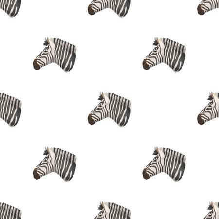 Zebra icon in cartoon design isolated on white background. Realistic animals symbol stock vector illustration.のイラスト素材