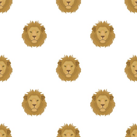 Lion icon in cartoon design isolated on white background. Realistic animals symbol stock vector illustration.のイラスト素材