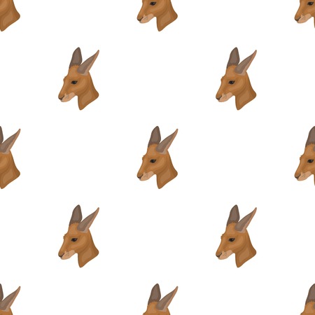 Kangaroo icon in cartoon style isolated on white background. Realistic animals symbol stock vector illustration.のイラスト素材