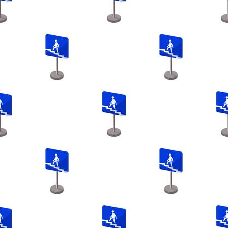 Information road signs icon in cartoon style isolated on white background. Road signs symbol stock vector illustration.のイラスト素材