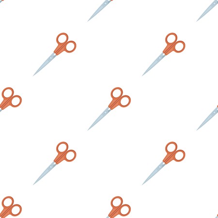 Metal scissors with red handles . School device for cutting out .School And Education single icon in cartoon style vector symbol stock illustration.のイラスト素材