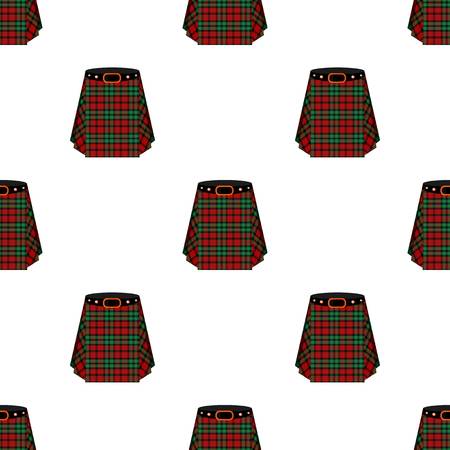 Scottish tartan kilt.The mens skirt for the Scots.Scotland single icon in cartoon style vector symbol stock illustration.のイラスト素材