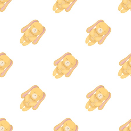 Toy rabbit icon in cartoon design isolated on white background. Sleep and rest symbol stock vector illustration.のイラスト素材