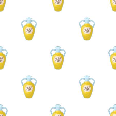 Bottle of olive oil icon in cartoon design isolated on white background. Spain country symbol stock vector illustration.のイラスト素材