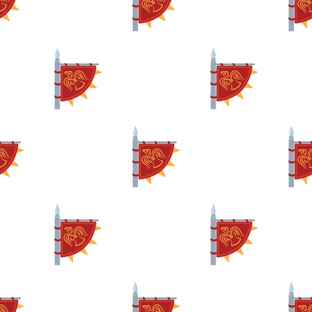 Vikings flag icon in cartoon style isolated on white background. Vikings symbol stock vector illustration.のイラスト素材