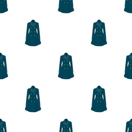 Blue female restrained coat buttoned. Women's outerwear.  Woman clothes single icon in cartoon style vector symbol stock web illustration.のイラスト素材