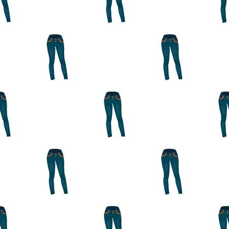 Blue womens jeans. Casual jeans comfortable clothing for women.  Woman clothes single icon in cartoon style vector symbol stock illustration.のイラスト素材