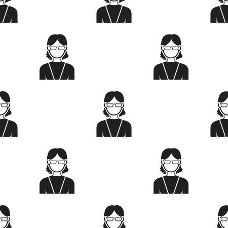 Grandmother icon black. Single avatar,peaople icon from the big avatar black.のイラスト素材