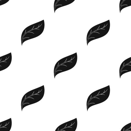 Eco leaf icon in black style isolated on white background. Bio and ecology symbol stock vector illustration.のイラスト素材