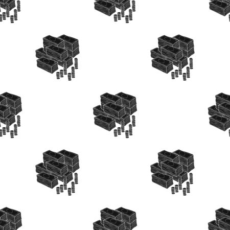 Piles of cash and coins icon in black style isolated on white background. Conference and negetiations symbol stock vector illustration.のイラスト素材