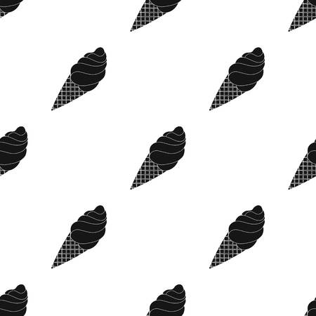 Chocolate ice-cream icon in black style isolated on white background. Chocolate desserts symbol stock vector illustration.のイラスト素材