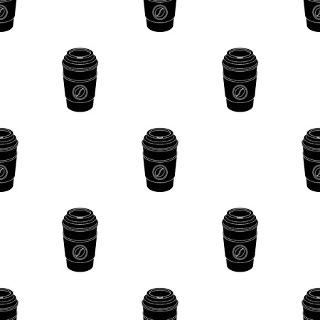 A cup of coffee icon in black style vector symbol stock illustration web.のイラスト素材