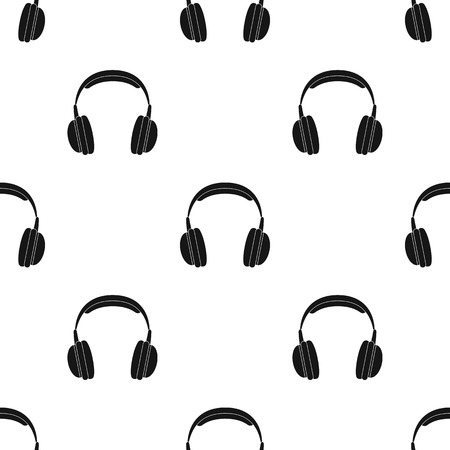 Vintage headphones icon in black style isolated on white background. Hipster style symbol stock vector illustration.のイラスト素材