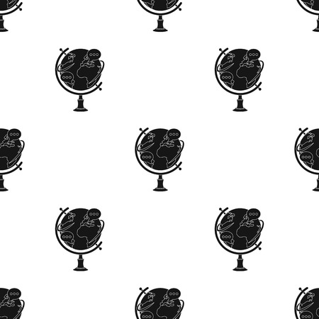 Globe of various languages icon in black style isolated on white background. Interpreter and translator symbol stock vector illustration.のイラスト素材