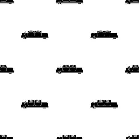 Sushi icon in black style isolated on white background. Japan symbol vector illustration.のイラスト素材