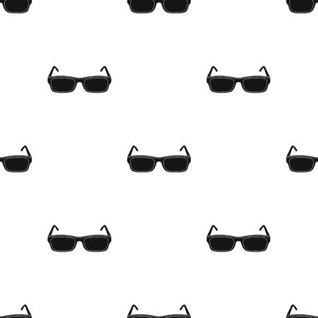 Glasses icon in black style isolated on white background. Library and bookstore symbol stock vector illustration.のイラスト素材