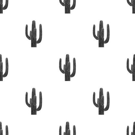 Mexican cactus icon in black style isolated on white background. Mexico country symbol vector illustration.のイラスト素材