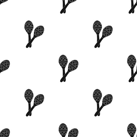 Mexican maracas icon in black style isolated on white background. Mexico country symbol vector illustration.のイラスト素材