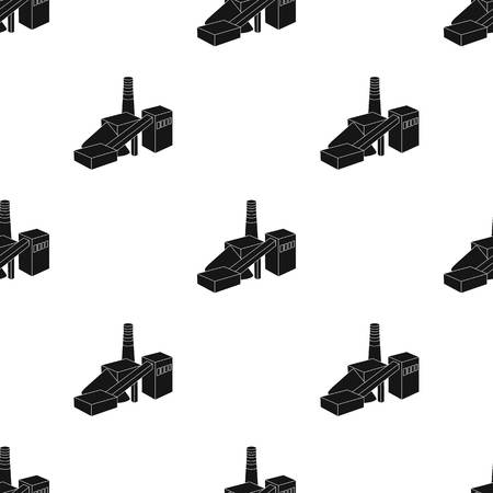 Factory plant with pipe seamless patternのイラスト素材