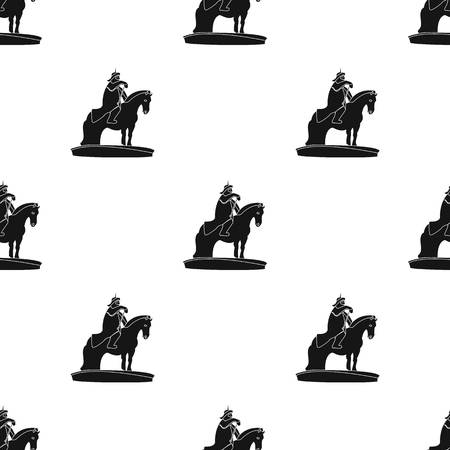 The monument to the military of Mongolia on horseback.The statue stands in Mongolia.Mongolia single icon in black style vector symbol stock illustration.のイラスト素材