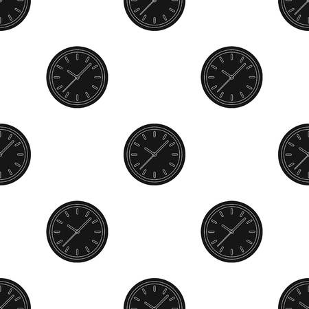 Office clock icon in black style isolated on white background. Office furniture and interior symbol stock vector illustration.のイラスト素材