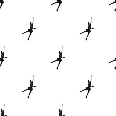 Girl in purple dress dancing on skates on ice.Athlete figure skaters.のイラスト素材